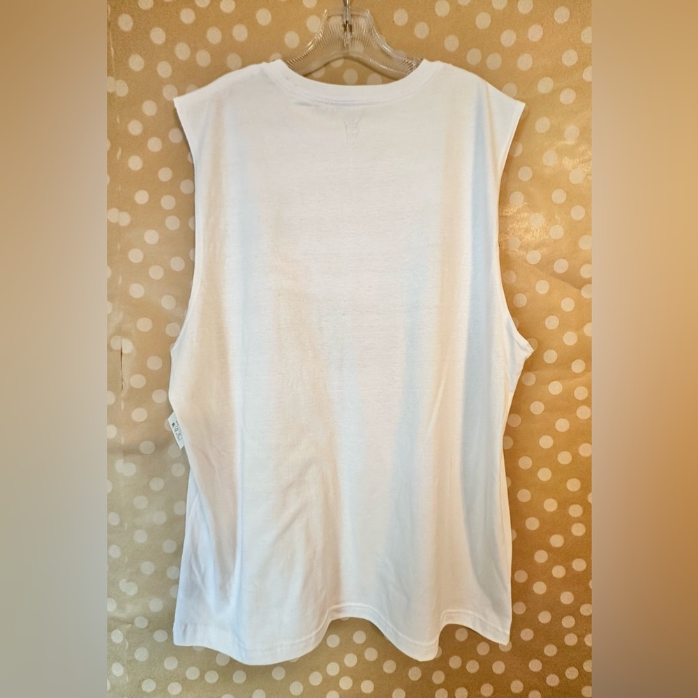 NWT White Cotton Sleeveless Men’s Shirt Size L - Picture 2 of 7